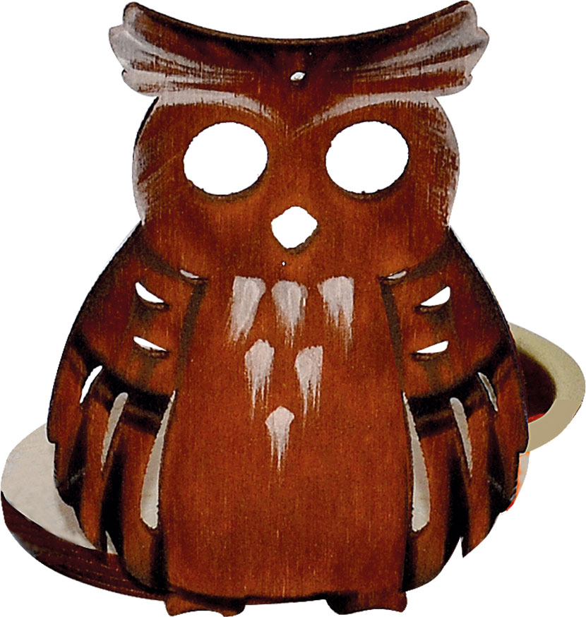 Tealight holder owl, for crafting