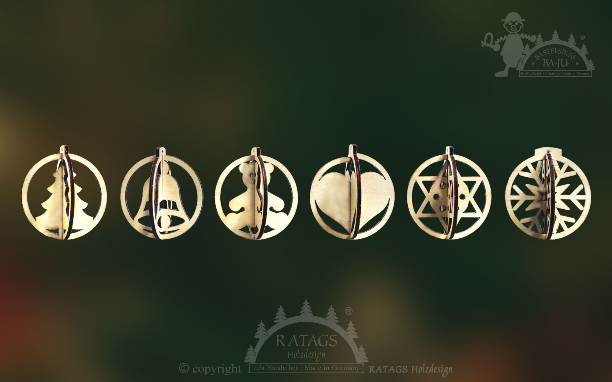 Décorations de Noël à bricoler, lot de 6 boules, à assembler soi-même