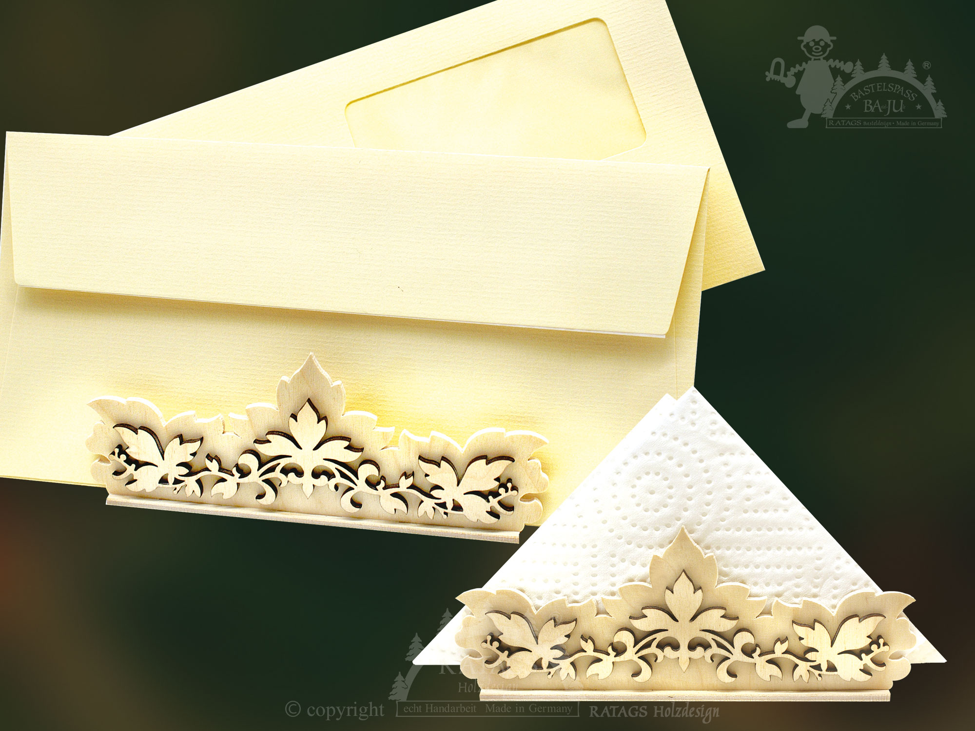 Letter or napkin holders for crafting