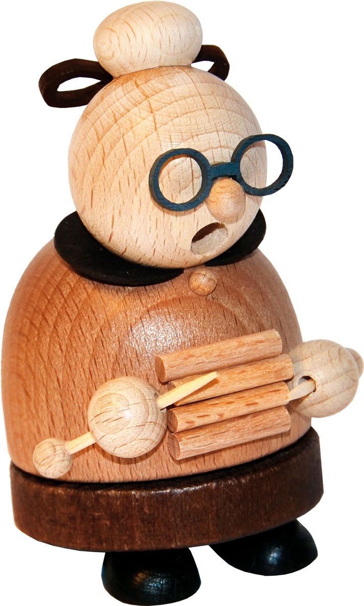 Räuchermännchen,  Oma strickend Räuchermännchen,  Oma strickend