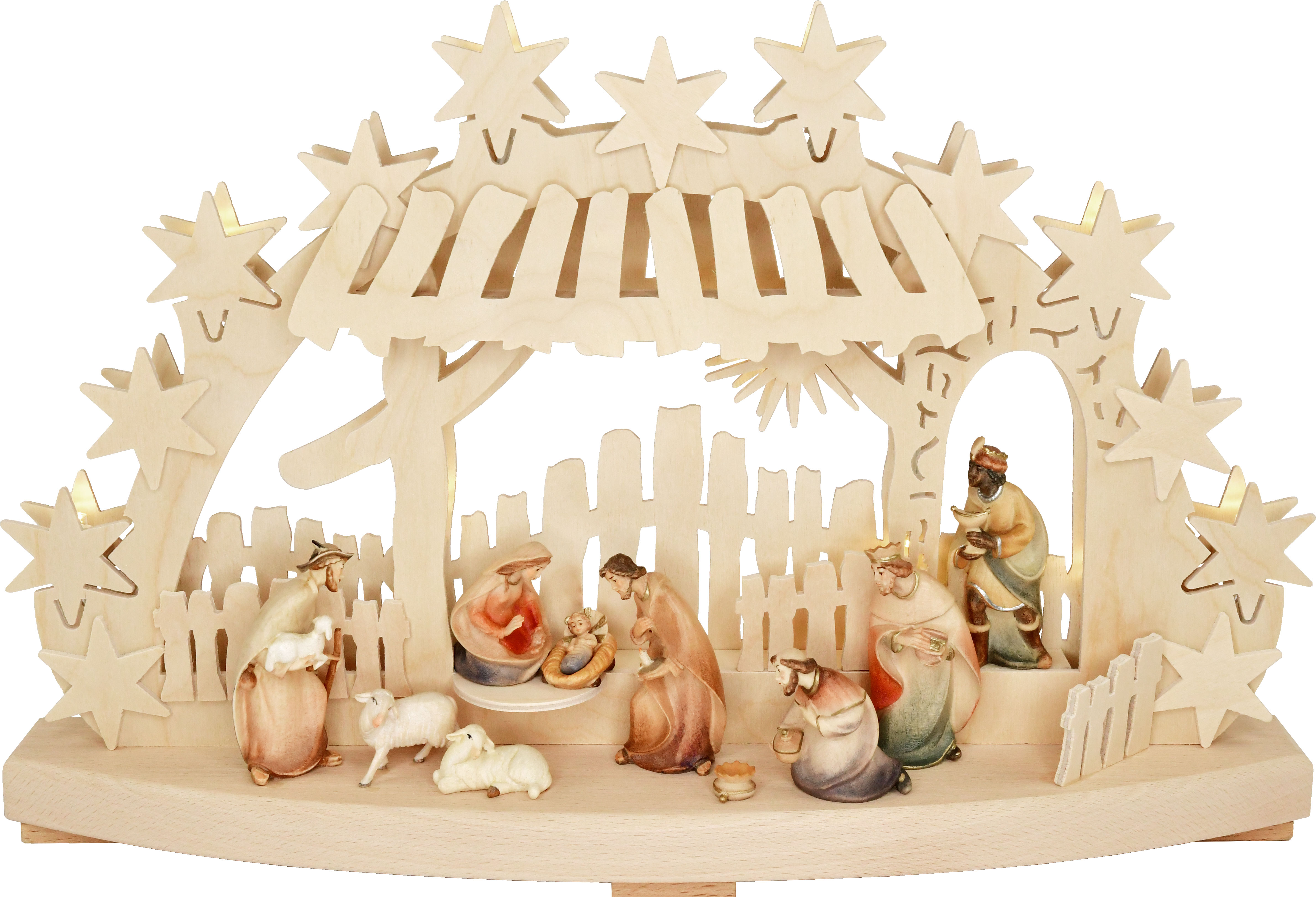 Liten ljusbåge, Kristusbarnet, tyrolska figurer i färg, 7 cm