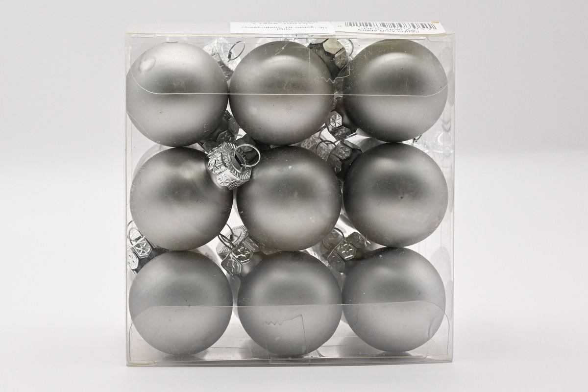 Bolas de cristal, 18 unidades, 30 mm, gris niebla combinado