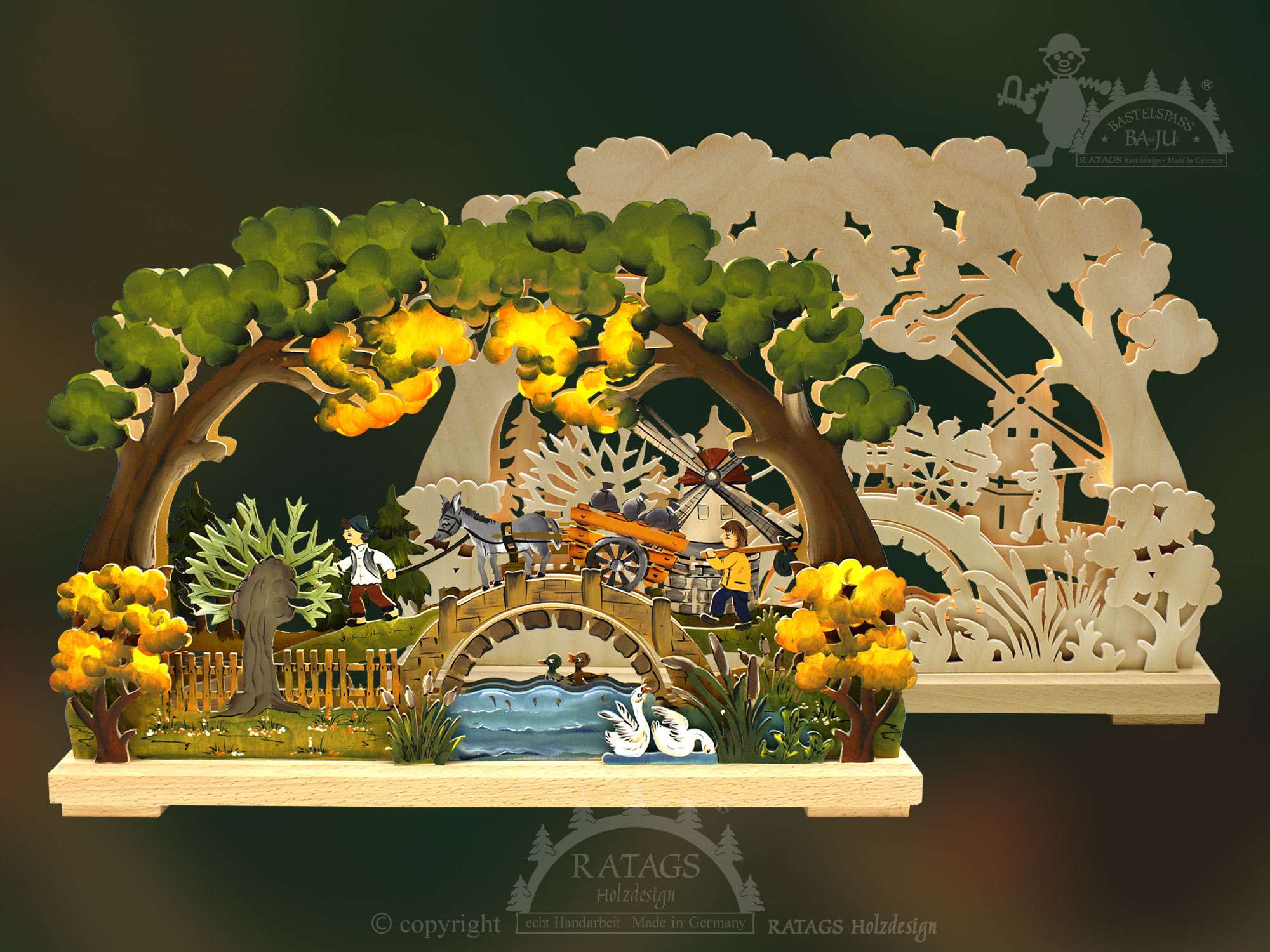 Crafting candle arch, small, windmill