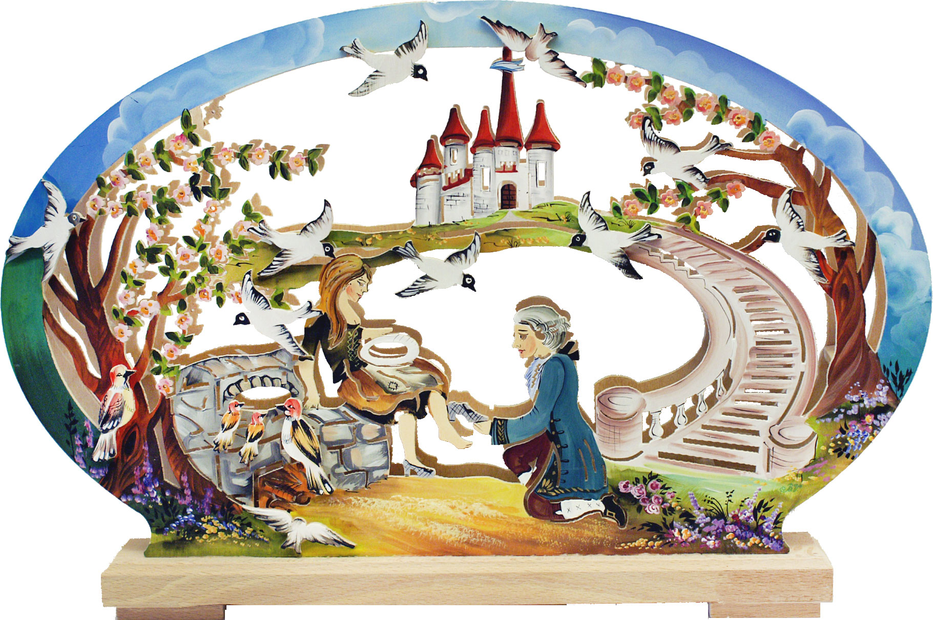 Schwibbogen kl., Cinderella, handbemalt sommerlich