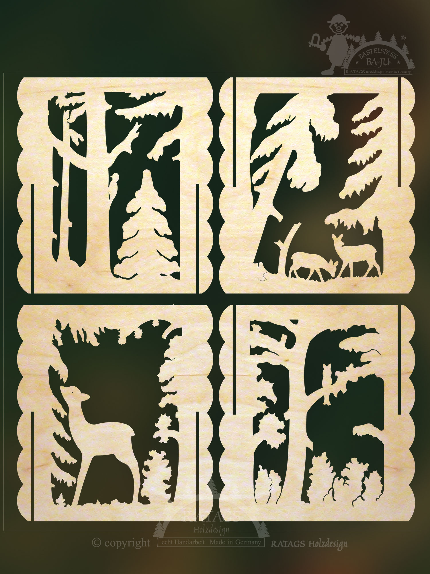 Tischlämpchen zum Basteln, Wald