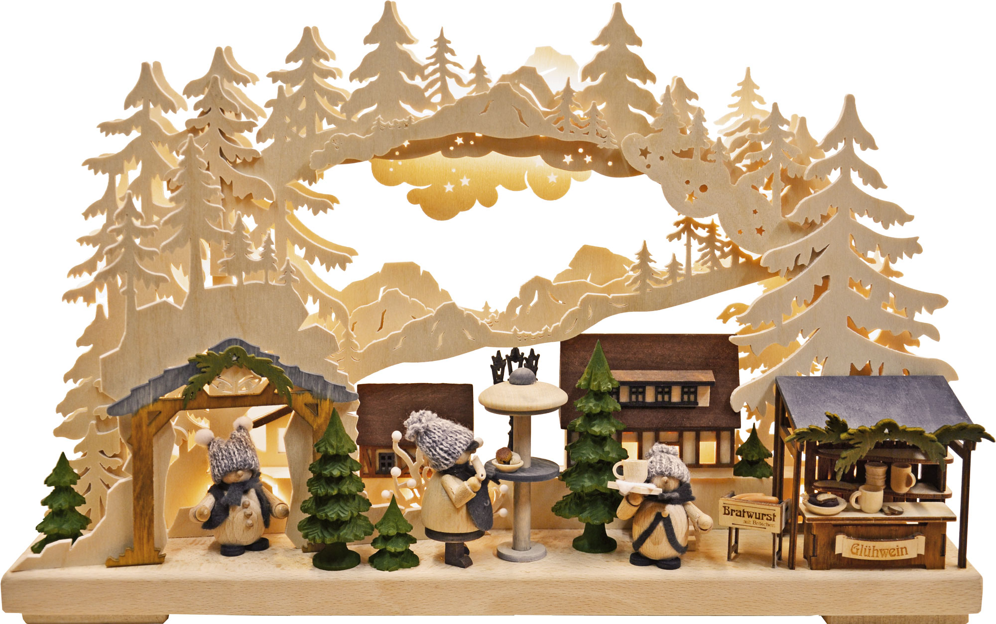Small 3D Schwibbogen, mountain Christmas market
