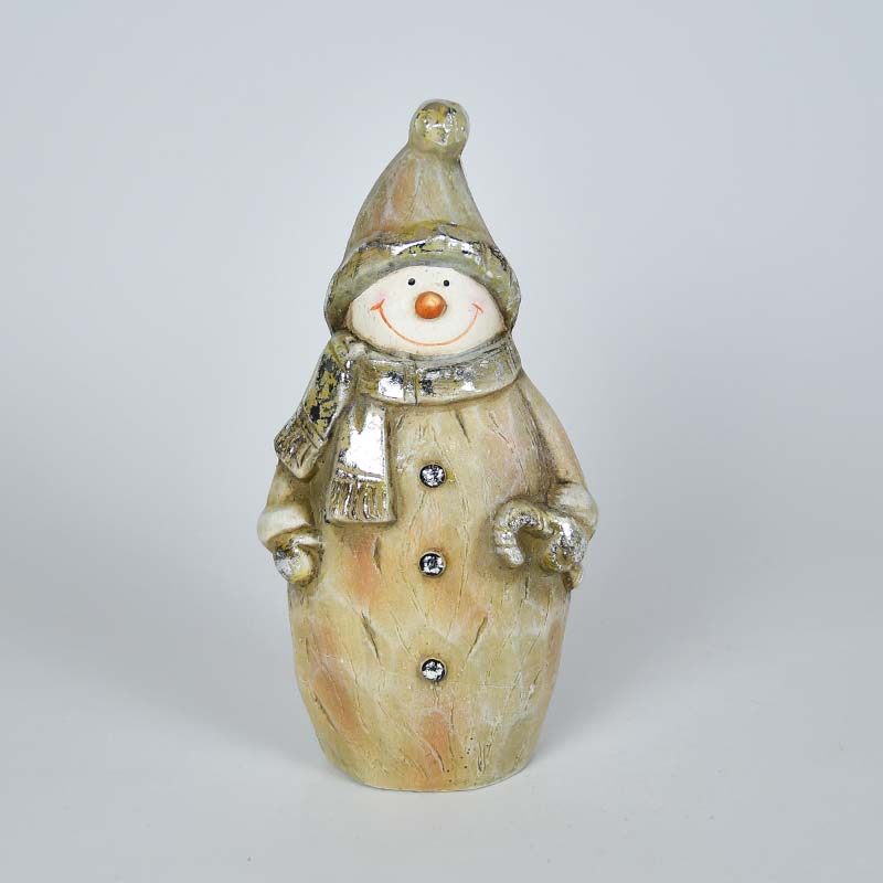 Snögubbe 24 cm lanthus + silver