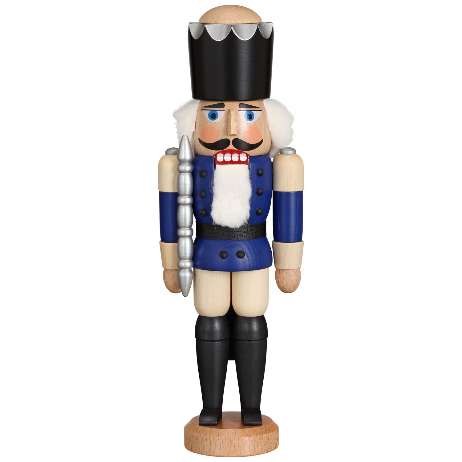 Nussknacker König blau lasiert Höhe ca. 30 cm