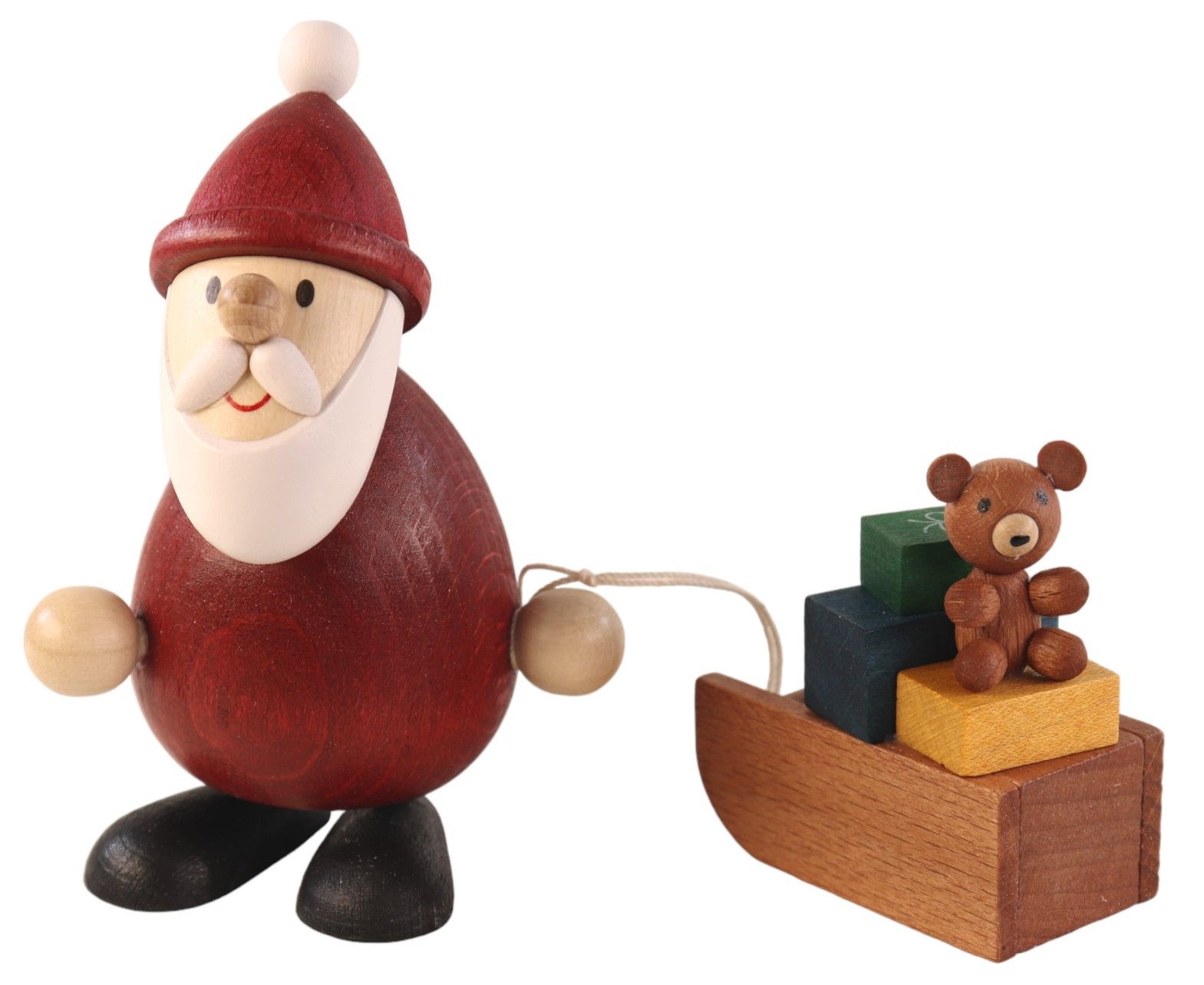 Weihnachtsmann mit Schlitten, farbig 9,3cm/5,1cm