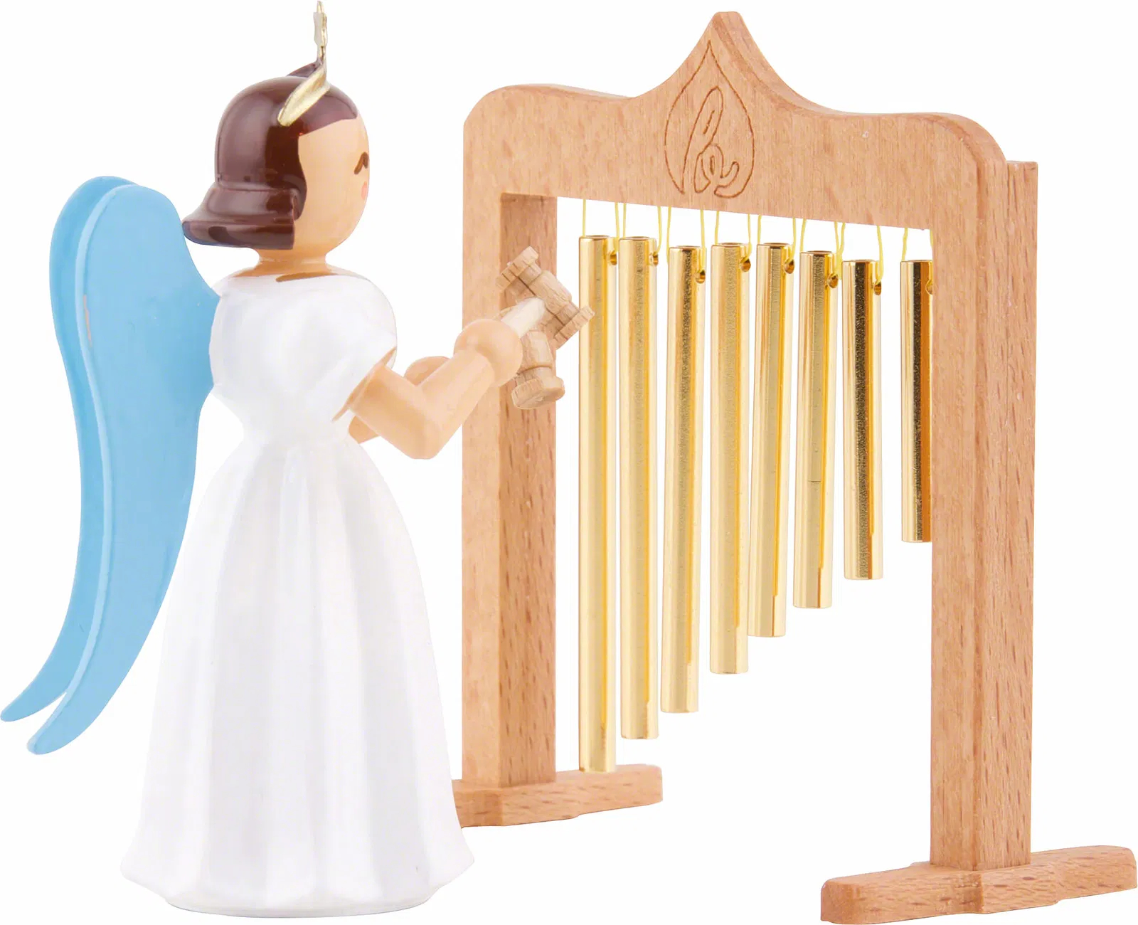 Long-skirted angel with tubular bells