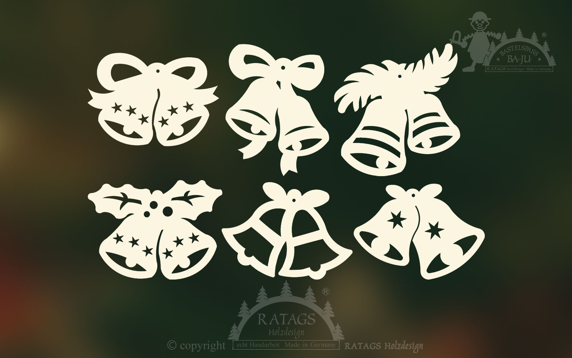 Baumbehang, 6er Set, Glocken Baumbehang, 6er Set, Glocken