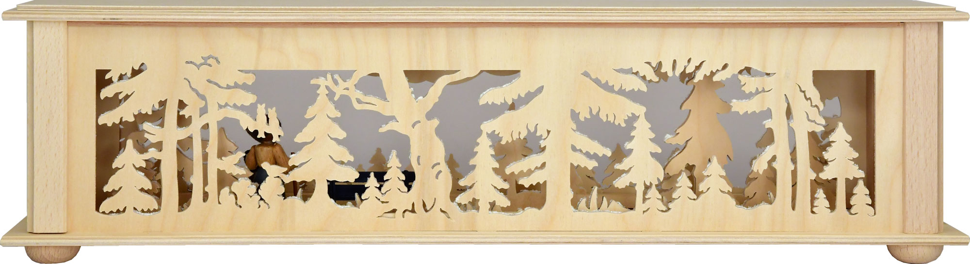 Small room light, forest woman, bench, hand-painted grey, hoarfrost