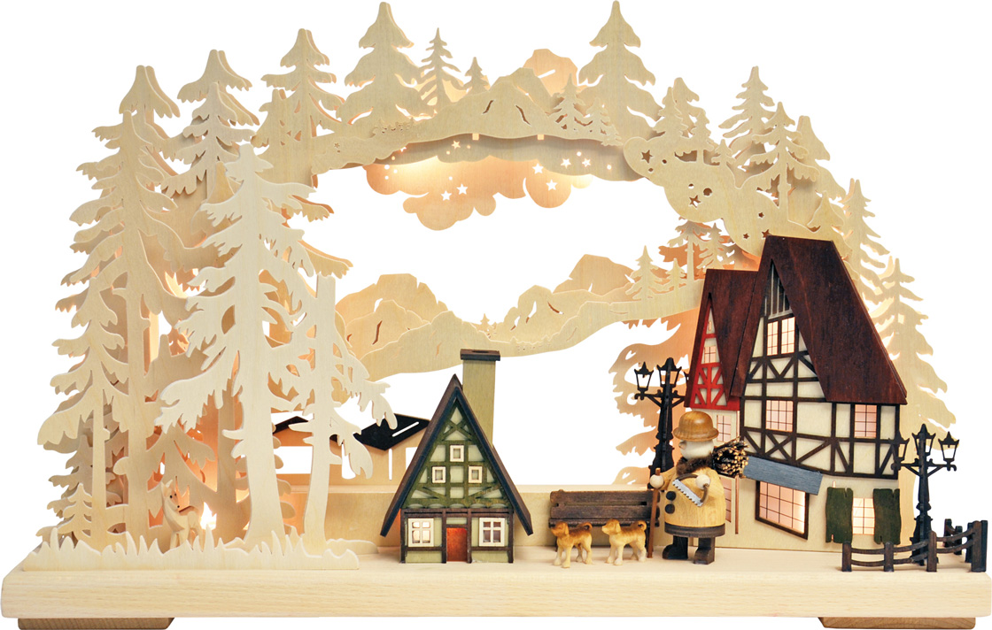 Small 3D candle arch, half-timbered houses