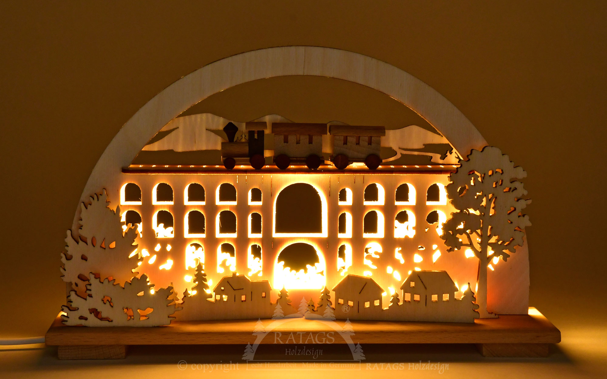 Miniature candle arch, railway viaduct LED strip
