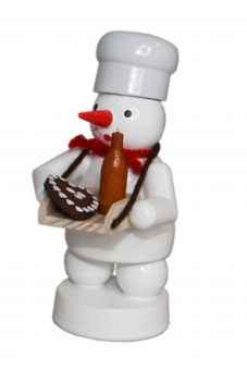 Bäcker Schneemann mit Bauchladen