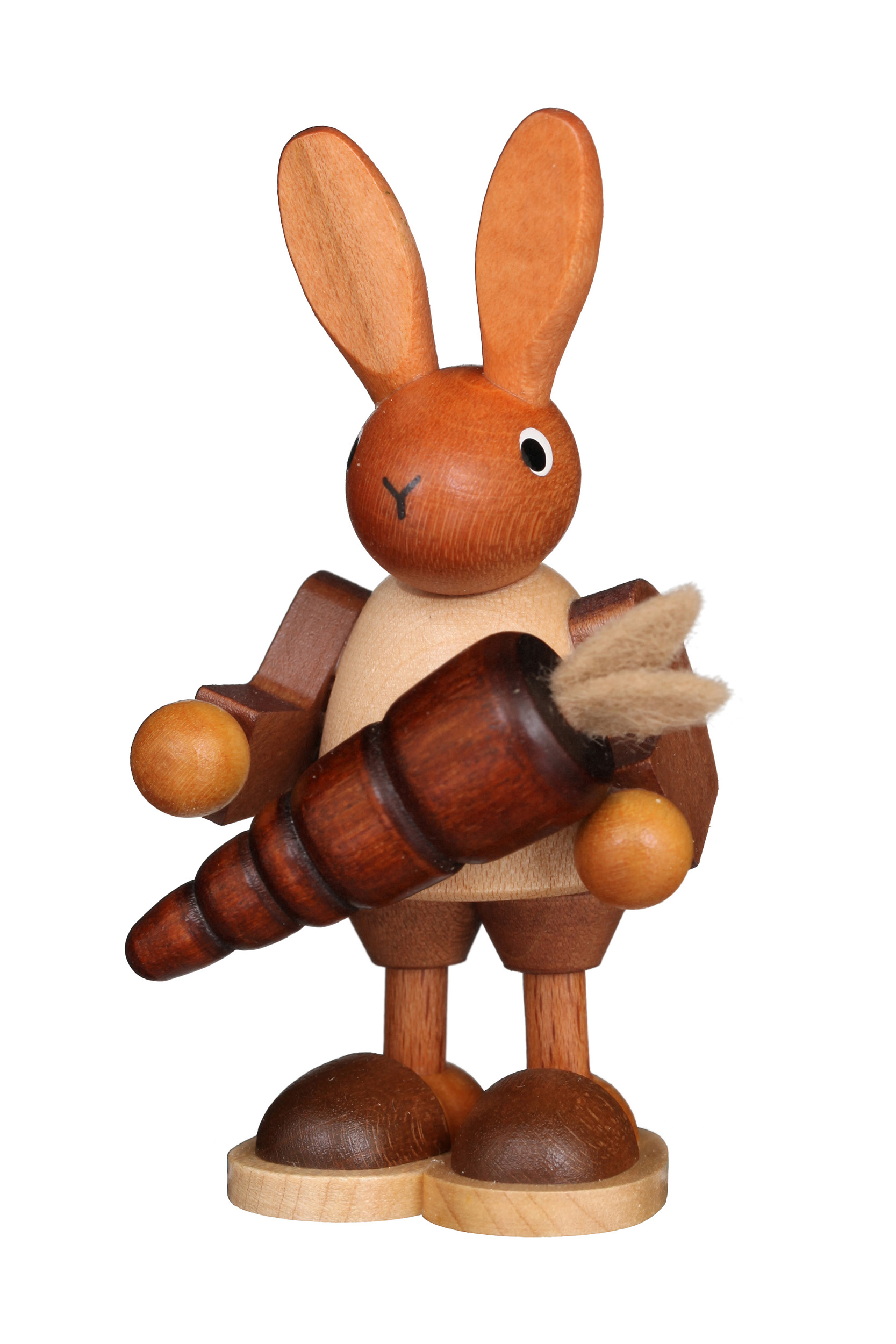 Hase mit Karotte natur, H 8,5 cm