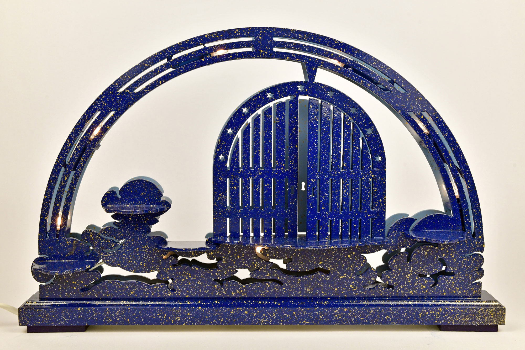 Arco luminoso pequeño, puerta del cielo, azul, sin decorar
