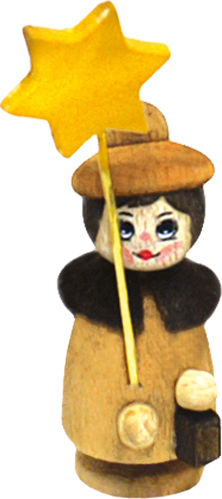 Figur, Kurrende mit Stab, braun