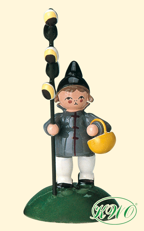 Flower child, girl with May catkins