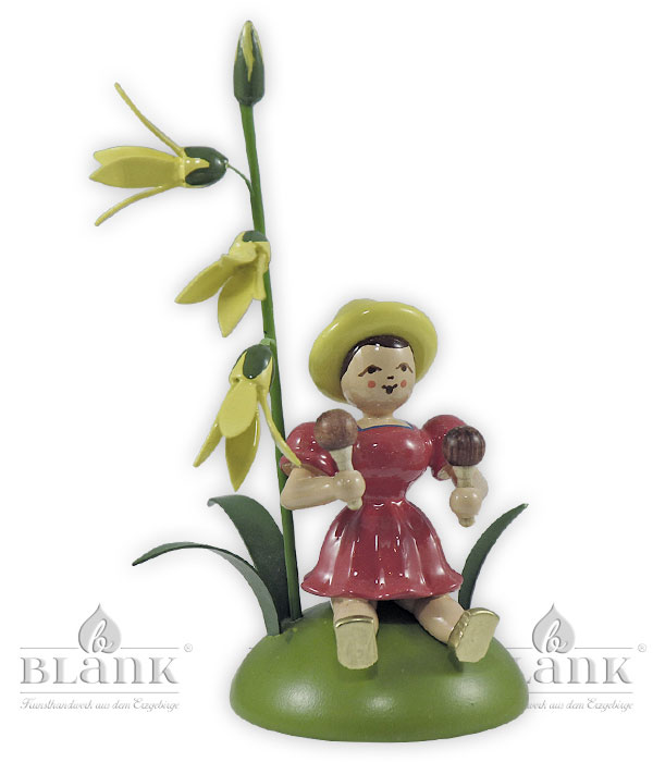 Forsythie/Rumbakugel Blumenkind sitzend