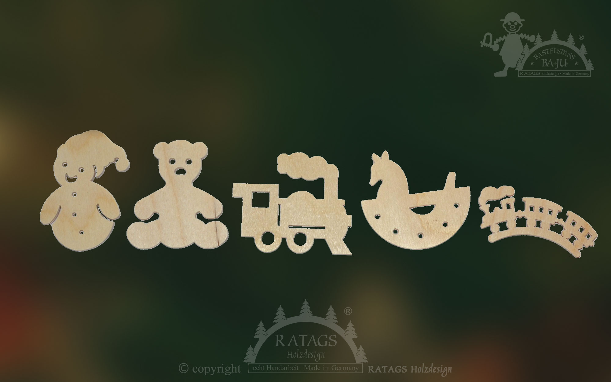 Figure set for crafting, 5 pieces with different motifs