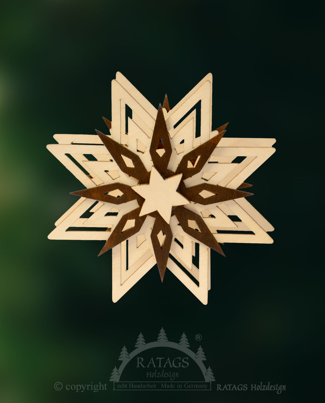 Attachable star, dark brown