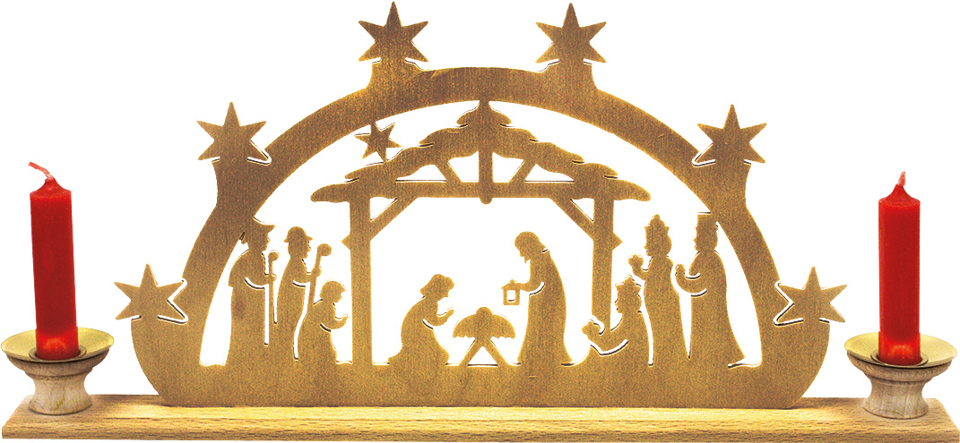 Tischlichterbogen für 2 Pyramidenkerzen Christi Geburt Tischlichterbogen für 2 Pyramidenkerzen Christi Geburt