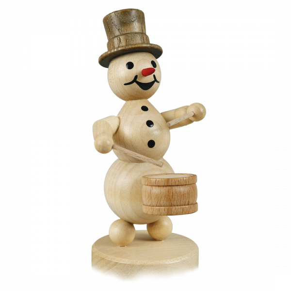 Schneemannmusikant "Trommler" Sockel 12 cm
