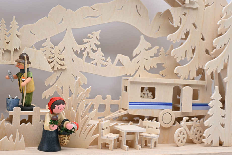 3D-Schwibbogen kl., Campingfreuden, 2 Figuren