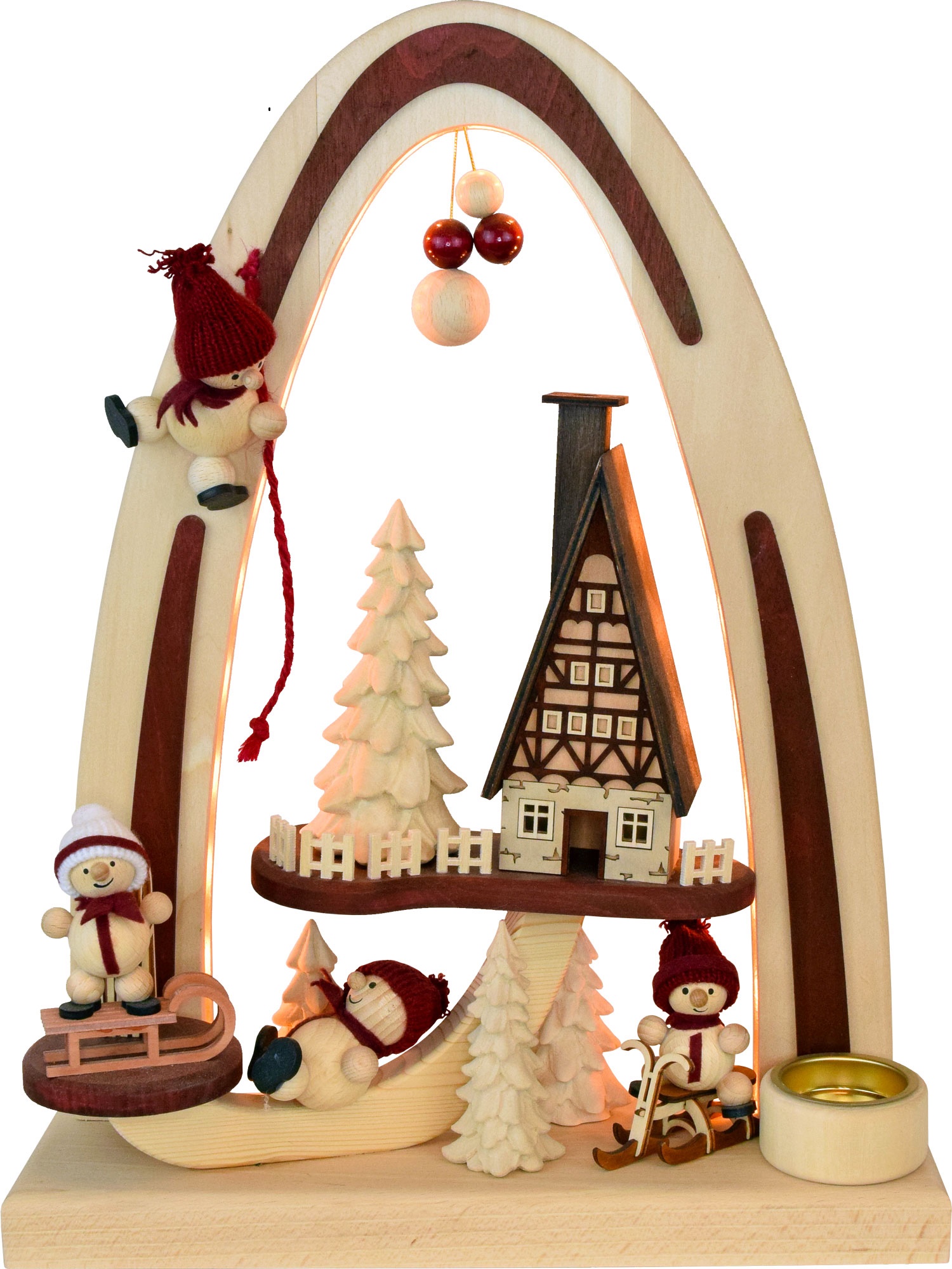 Arco de madeira maciça, Snow-Molli Treff