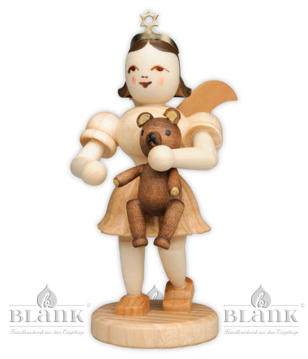 Natural angel with teddy bear