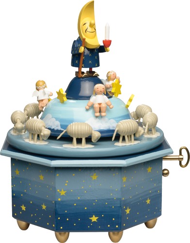 Spieldose Mondvater mit Engeln, Wer ha o) wer hat die schönsten Schäfchen