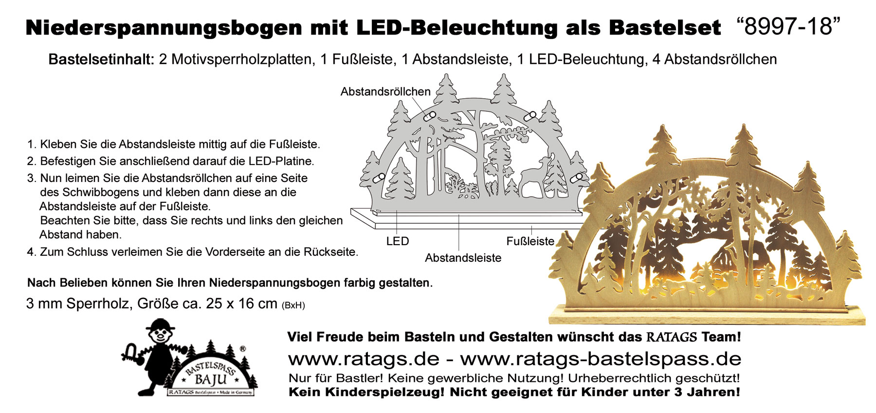 LED candle arch for crafting House in the pine forest