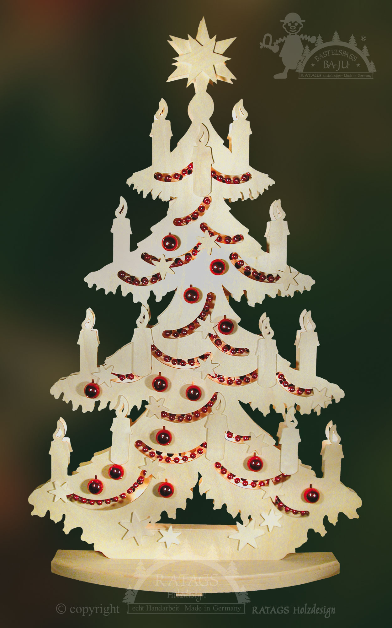 Dennenboom om te knutselen, groot, kerstketting