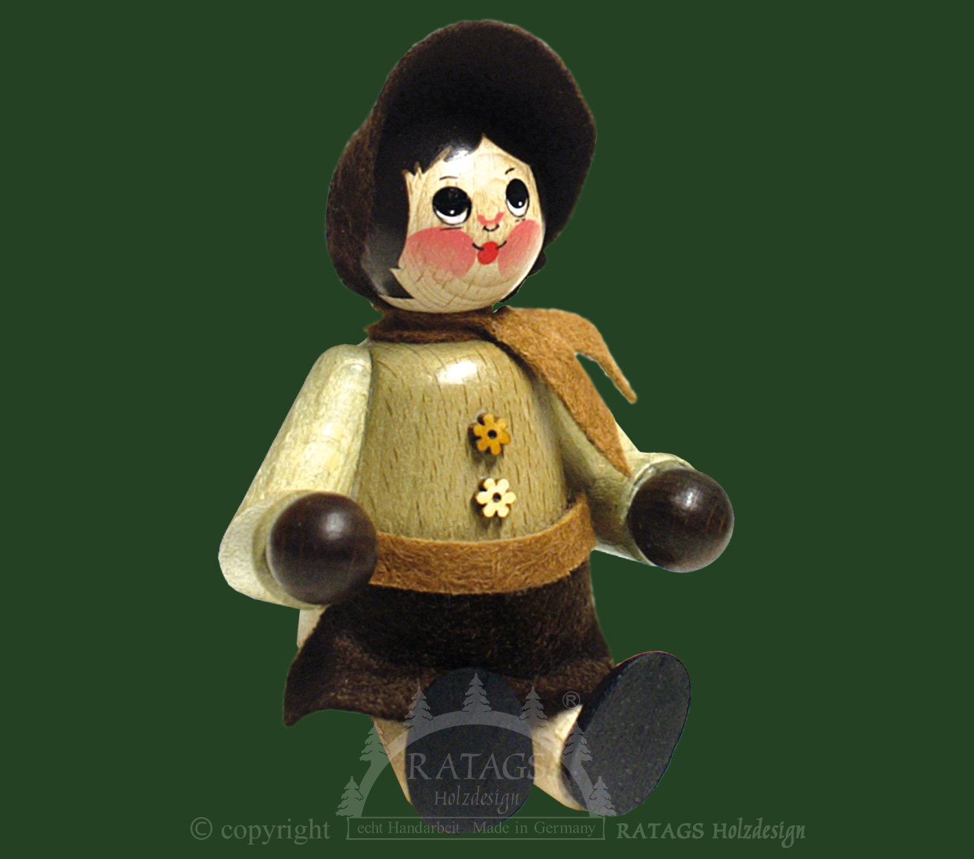 Figur groß, Mädchen mit Häupchen, sitzend Figur groß, Mädchen mit Häupchen, sitzend