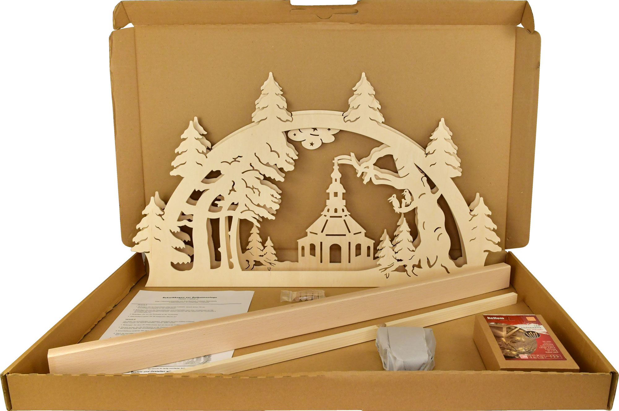 Schwibbogen zum Basteln, groß Kirchgang