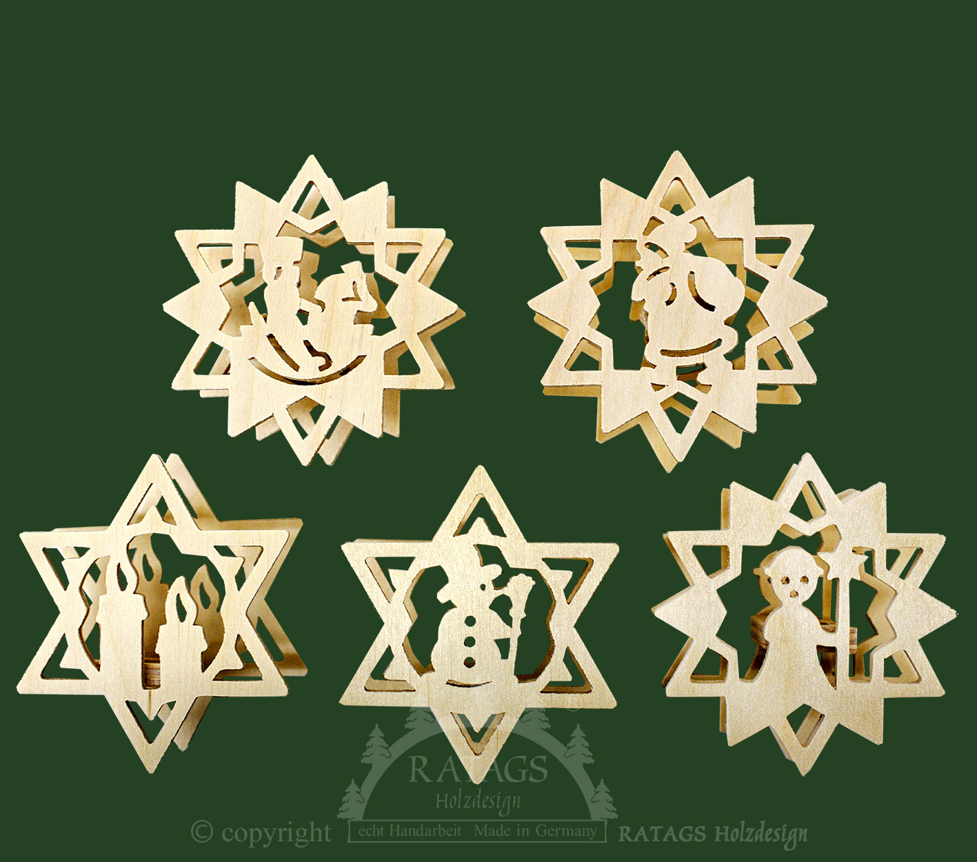 Set of 5 clip-on stars
