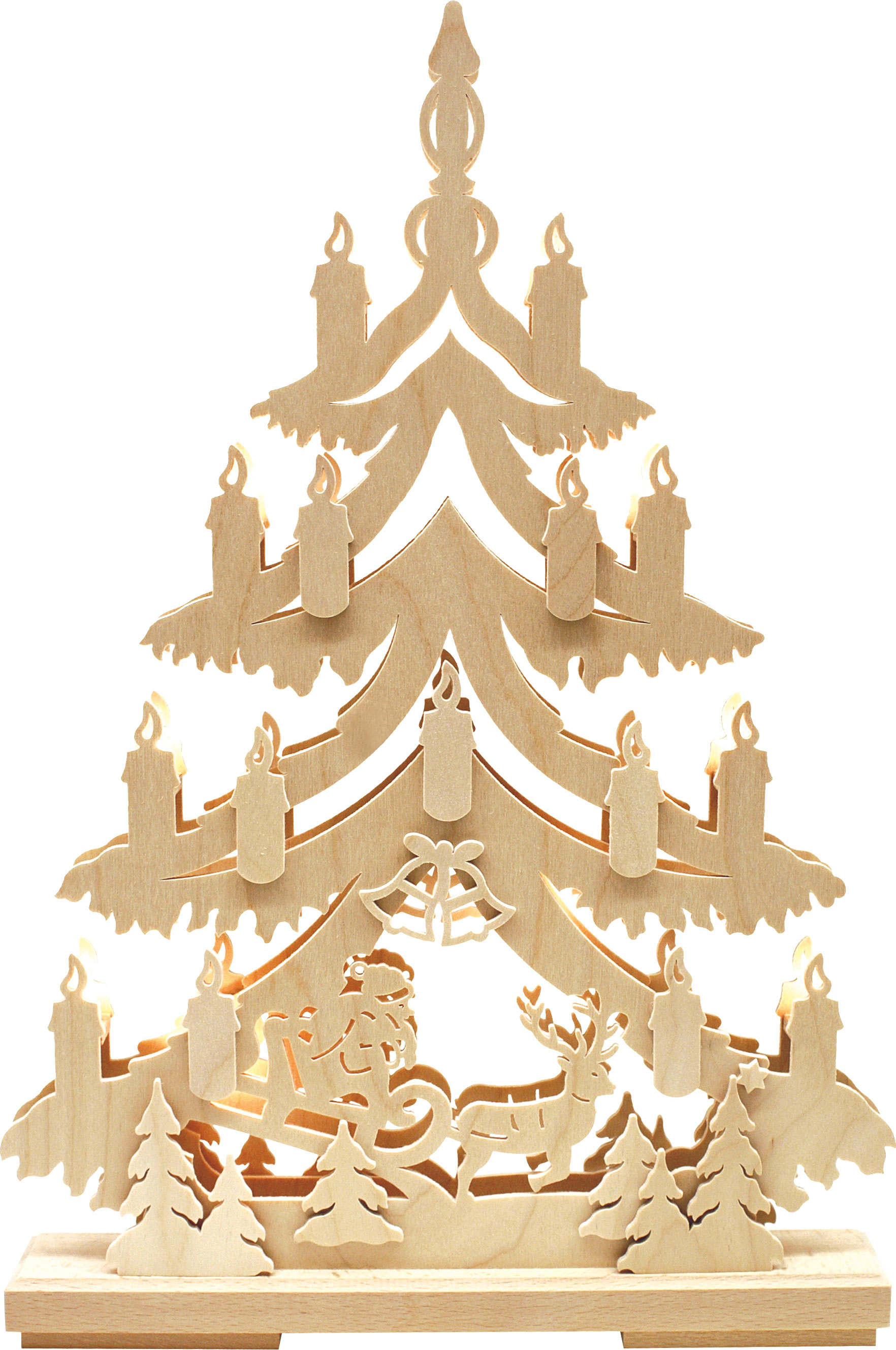 Small fir tree, Father Christmas, reindeer