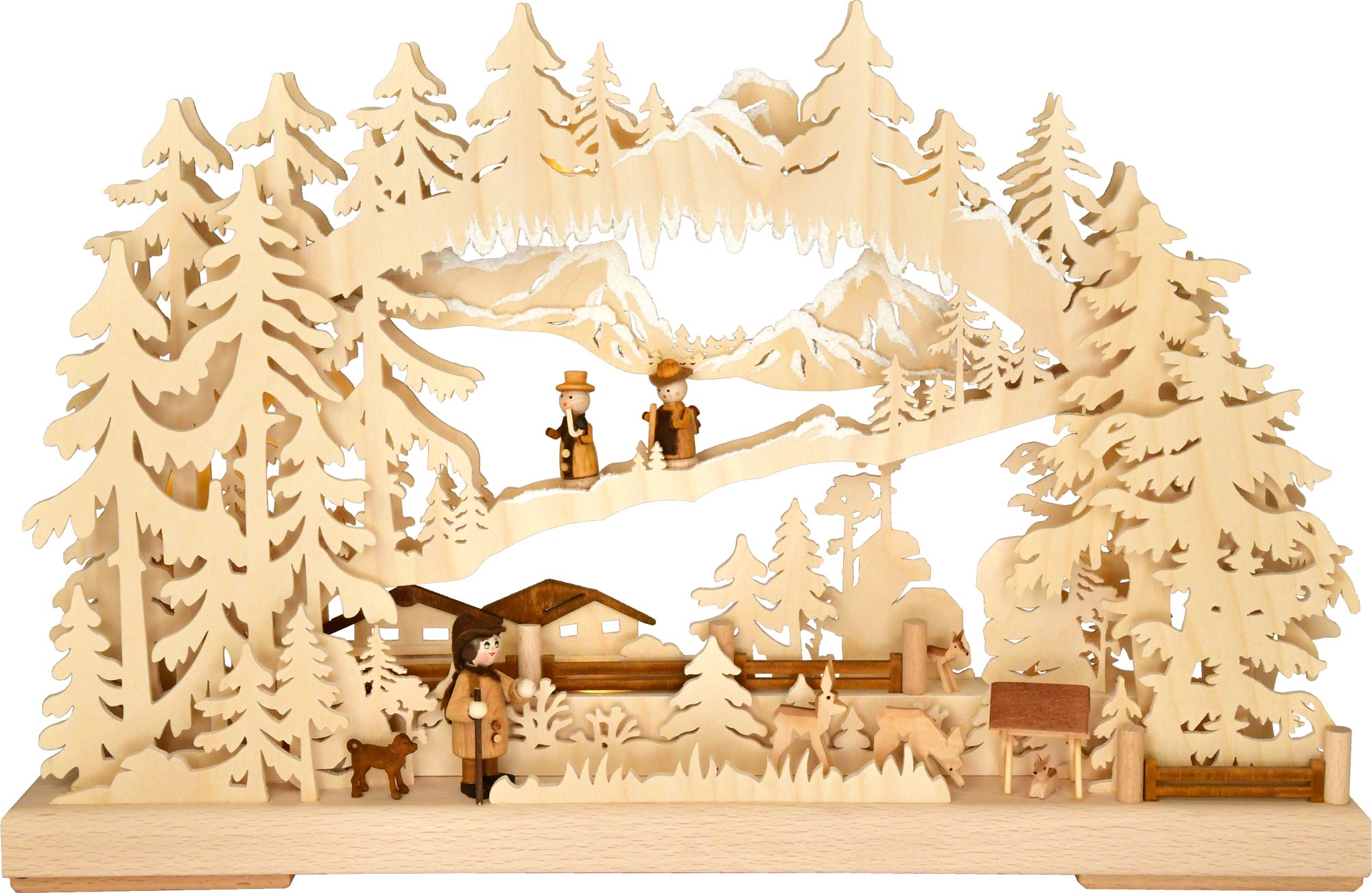 3D-ljusbåge, liten, bergsäng, rimfrost