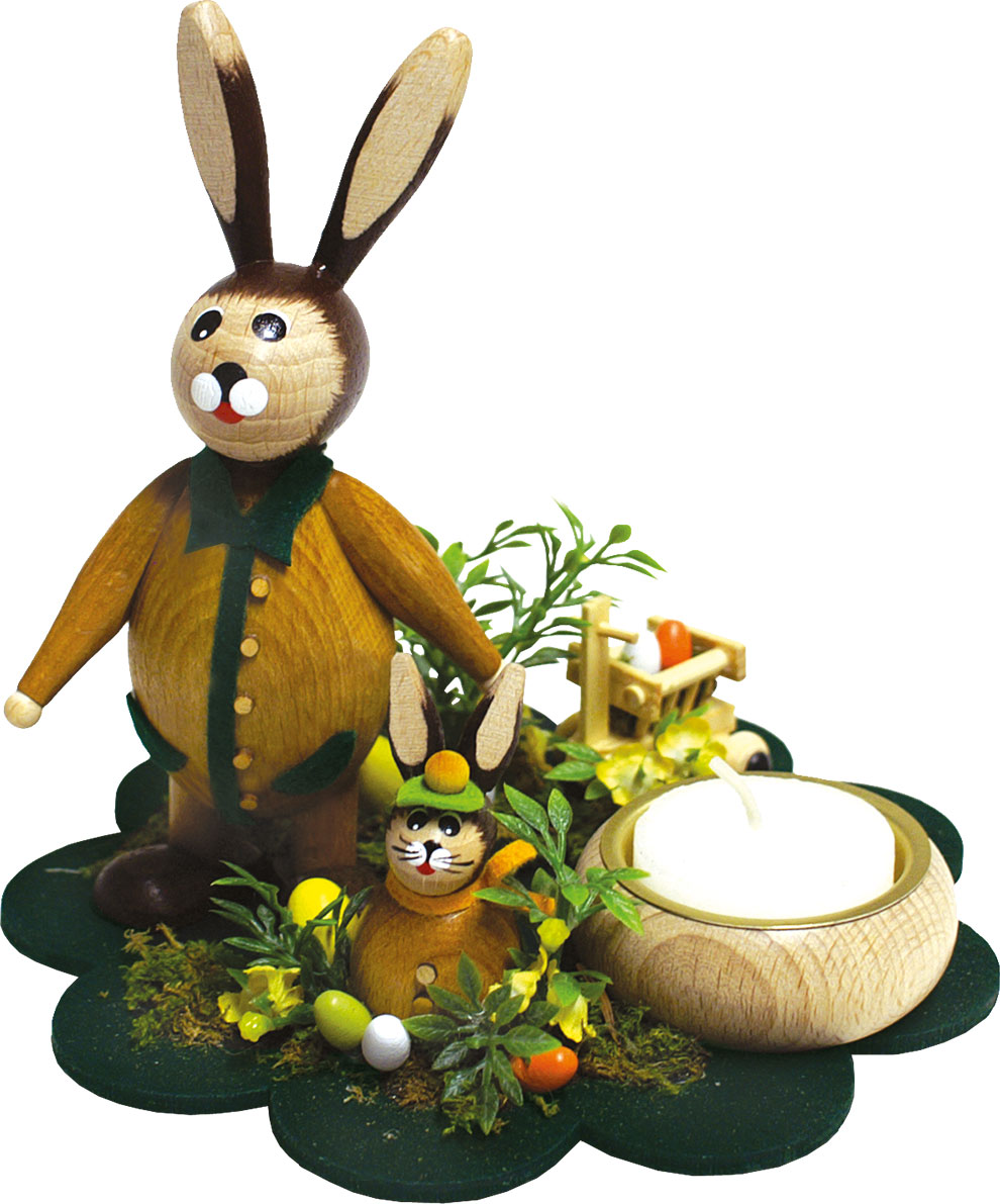 2 harer på blomsterfat