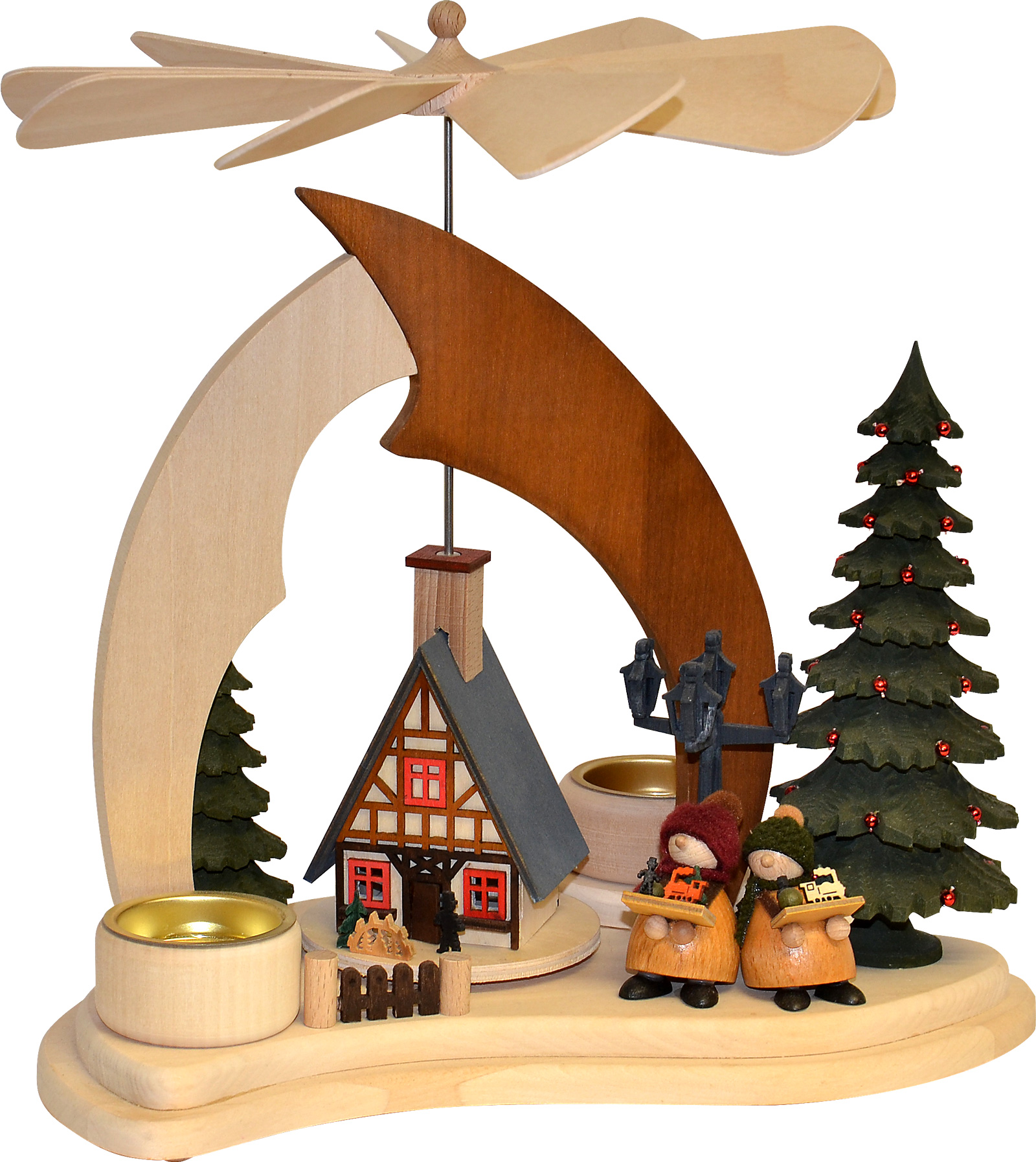 Solid wood pyramid, natural/brown, modern, Striezelkinder