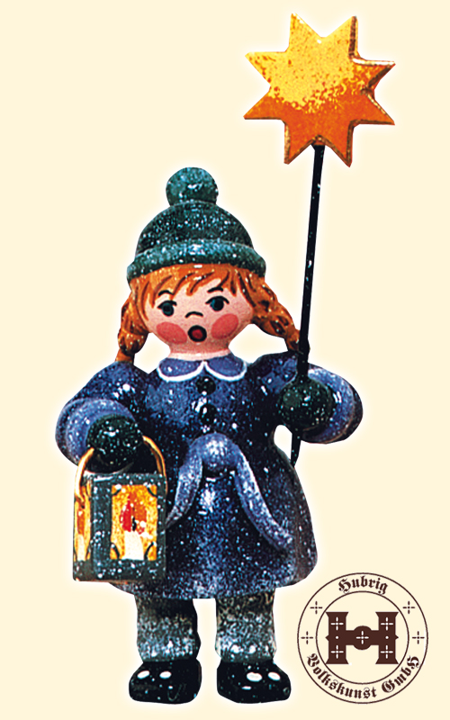 Winter child, girl, star, lantern