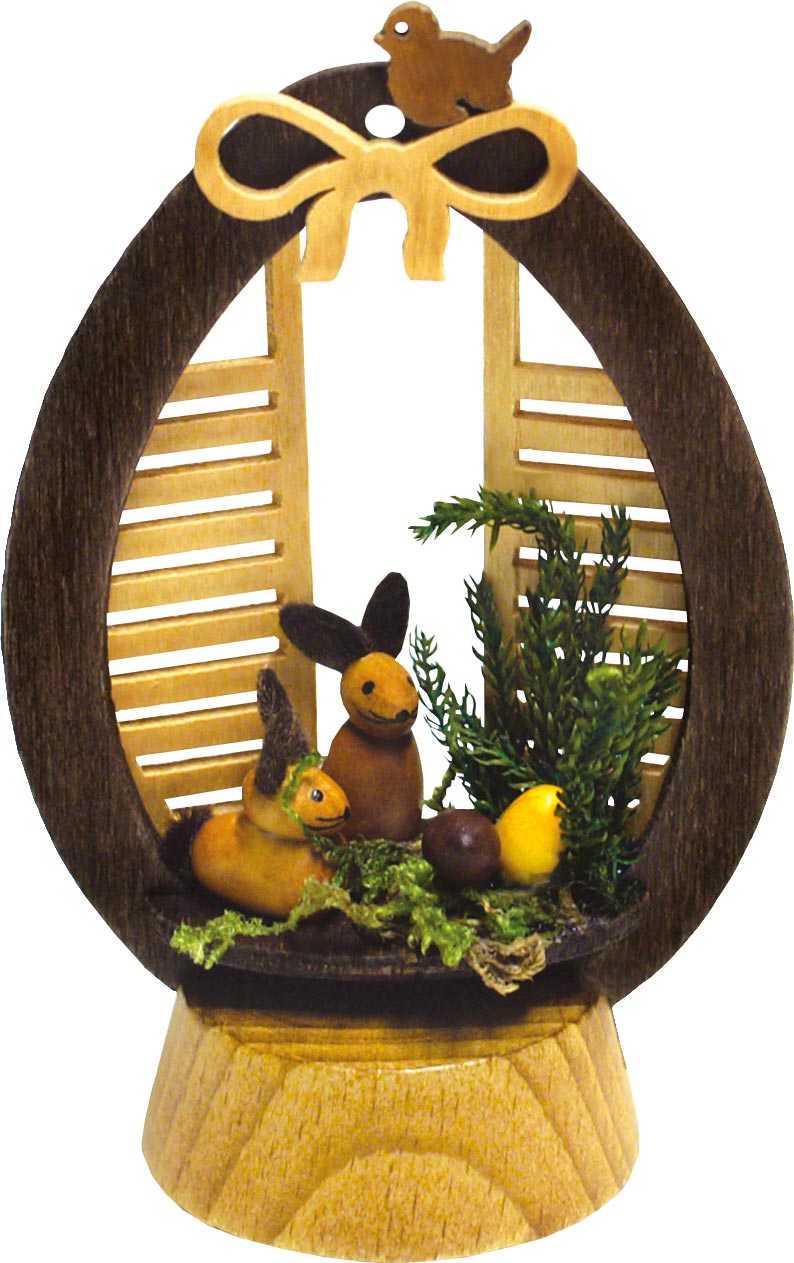 Base ring, 2 brown bunnies, eggs