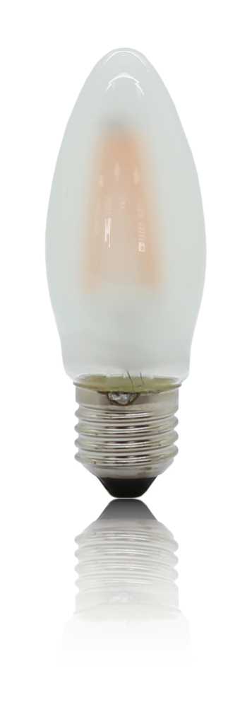 Lámpara LED con filamento BP con llama E27 0,5 W, cálida, blanca, mate.