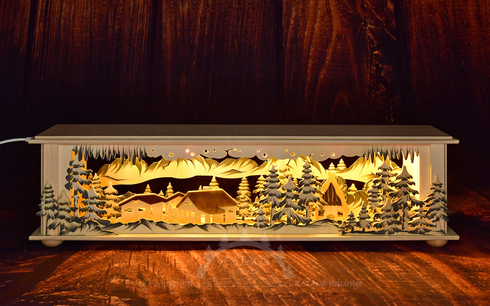 Small room light, cottage, hand-painted grey, full USB