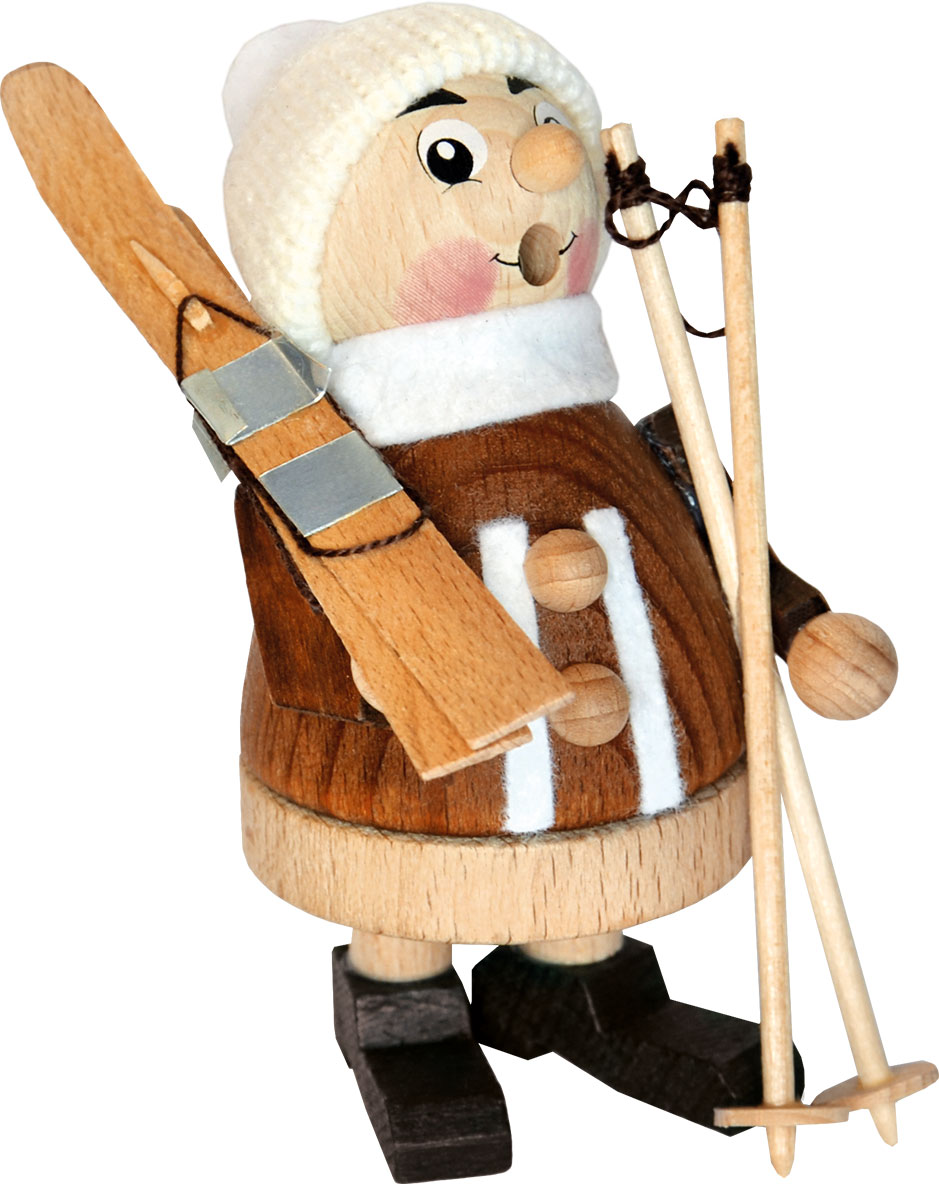 Räuchermännchen, Winterkind mit Ski Räuchermännchen, Winterkind mit Ski