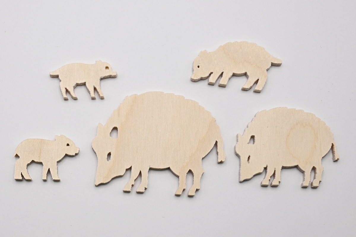 Figurenset zum Basteln, 5-teilig Wildschweinset