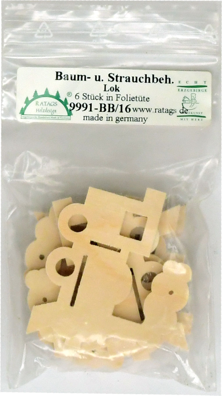 Miniature locomotive, 6 pieces. Foil bag