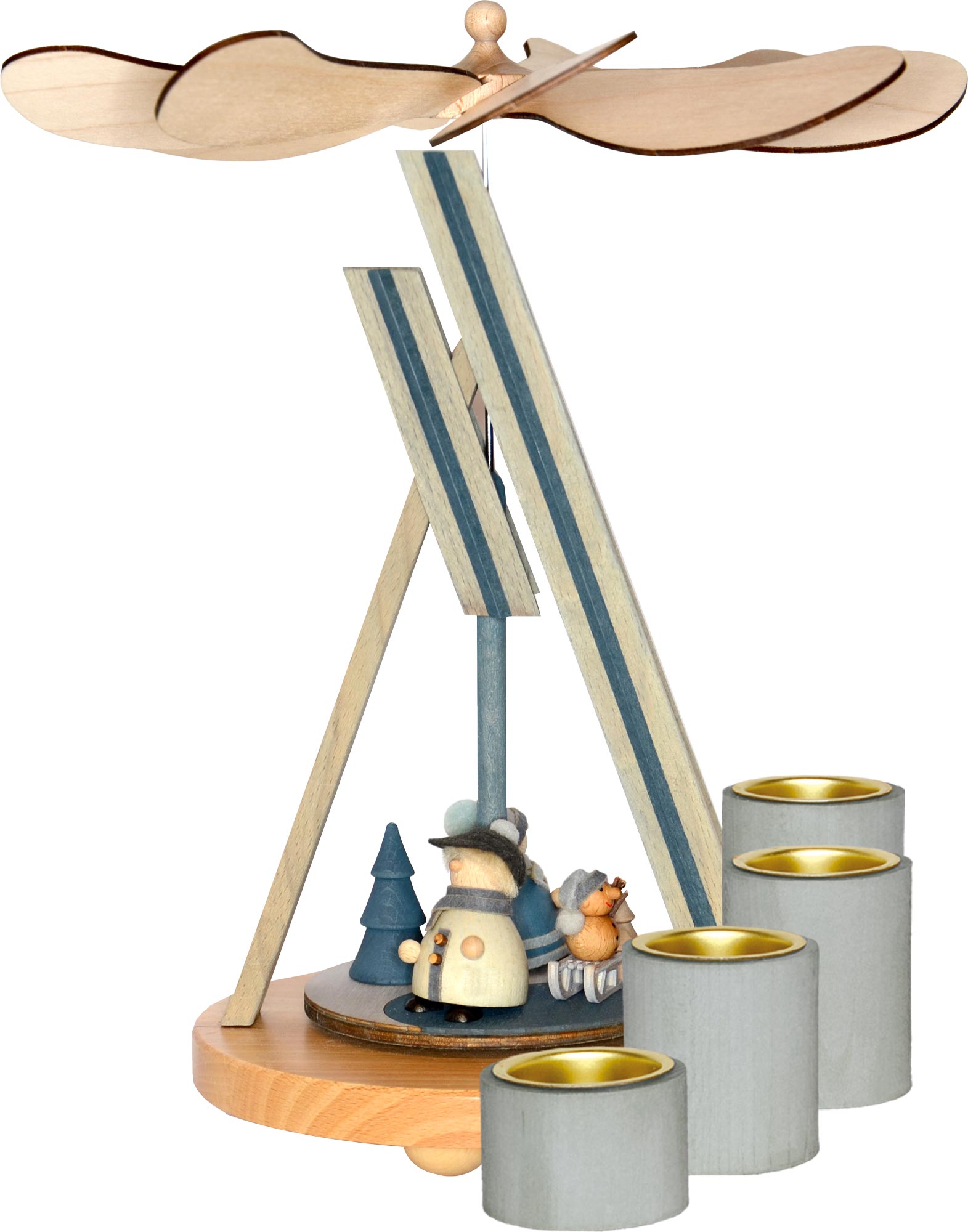 Yin-Yang Pyramide, Winterkinder, 4 Teelichter