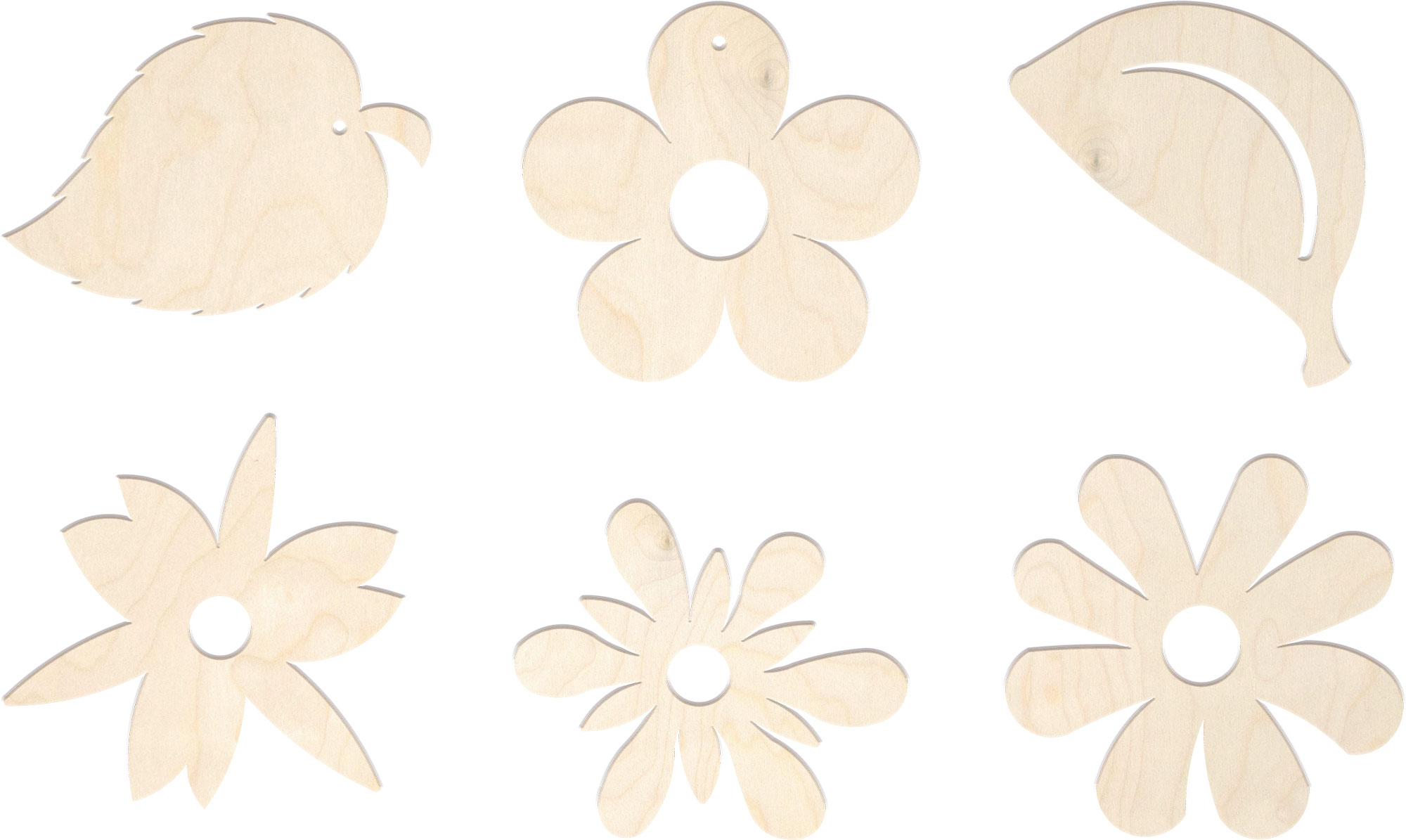 Tree decorations, flowers and leaves